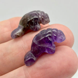 Grace Carved Amethyst Manatee Bead Figurine | 27x10x12mm | Purple - PremiumBead Alternate Image 7