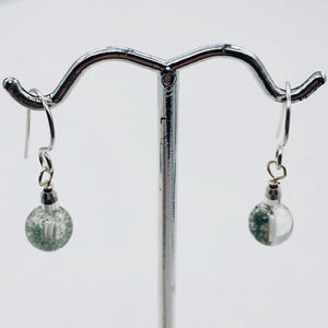 Sparkling Actinolite Quartz Sterling Silver Earrings | 1" long | 1 Pair |