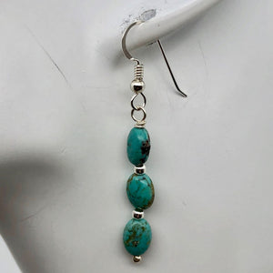 Designer USA Natural Turquoise Sterling Silver 2 inch Drop Gemstone Earrings - PremiumBead Alternate Image 4