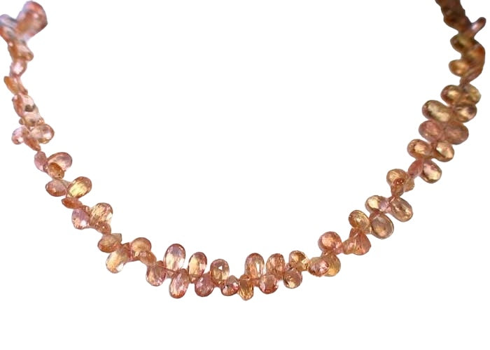 47cts Natural Imperial Topaz Faceted Bead Strand 110222