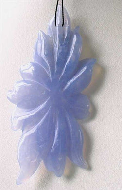 101cts Exquistely Hand Carved Blue Chalcedony Flower Bead 9859L - PremiumBead Primary Image 1