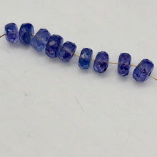 Load image into Gallery viewer, Tanzanite Faceted Roundel Beads | 4.5-5mm | Blue | 9 Bead(s)
