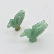 Load image into Gallery viewer, Lovely 2 Hand Carved Aventurine 18x18x7mm Dove Bird Beads | 18x18x7mm | Green - PremiumBead Alternate Image 11
