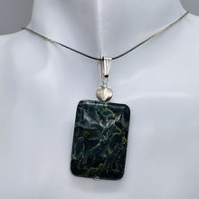 Load image into Gallery viewer, Tsunami Stone Sterling Silver Rectangle | 35x25x7.5mm | Green White | 1 Pendant
