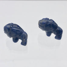 Load image into Gallery viewer, Charge! Sodalite Hand Carved Bison / Buffalo Figurine | 21x14x8mm | Blue White
