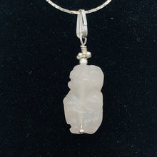 Load image into Gallery viewer, Rose Quartz Goddess Pendant Necklace | Semi Precious Stone Jewelry | Silver - PremiumBead Alternate Image 3
