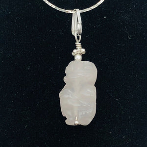 Rose Quartz Goddess Pendant Necklace | Semi Precious Stone Jewelry | Silver - PremiumBead Alternate Image 3