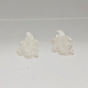 2 Carved Ice Crystal Quartz Lizard Beads | 25x14x7mm | Clear - PremiumBead Alternate Image 8