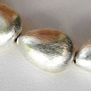 Designer Brushed Sterling Silver Teardrop Bead 10337 - PremiumBead Primary Image 1
