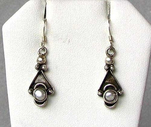 Designer Cream Freshwater Pearl 925 Sterling Silver Drop/Dangle Earrings 4714 - PremiumBead Primary Image 1