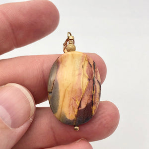 Ancient Forests Mookaite 30x20mm Oval 14k Gold Filled Pendant, 2 inches 506765B - PremiumBead Alternate Image 6