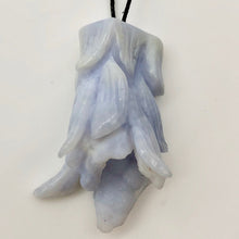 Load image into Gallery viewer, Blue Chalcedony Druzy Carved Flower Bead | 52.3 cts | 39x19mm | Blue | 1 bead | - PremiumBead Alternate Image 3
