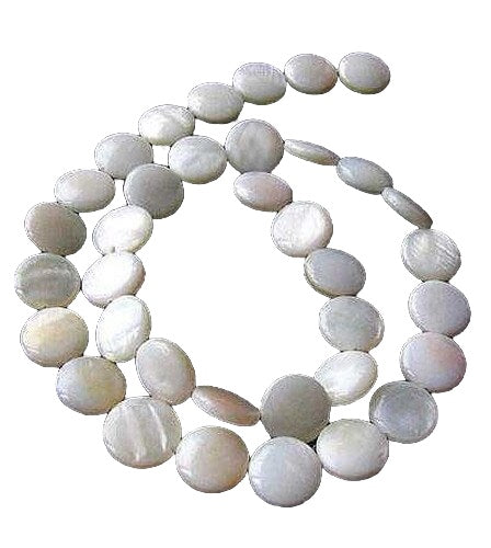 Hot White/Cream Mother-of-Pearl 11x4.5mm Bead Strand 108435