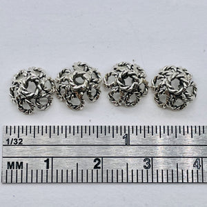 Intricate~ 2.3G Solid Sterling Silver Filigree 9x6mm Bead Caps 004037