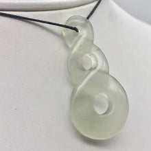 Load image into Gallery viewer, Hand Carved Translucent Serpentine Infinity Pendant with Black Cord 10821L - PremiumBead Primary Image 1
