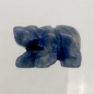 Hand-Carved Natural Sodalite Bear Bead Figurine | 13x18x7mm | Blue White - PremiumBead Primary Image 1