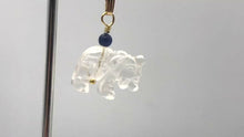 Load and play video in Gallery viewer, Quartz Carved Elephant 14Kgf Pendant |20x16x9mm (Elephant) 4mm (Bail ) |
