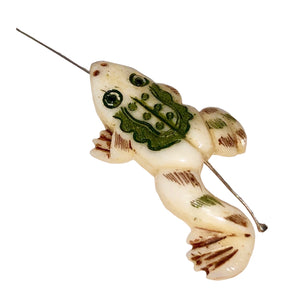 Hand Carved Frog Centerpiece Bead Hopp'in 004830F