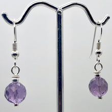 Load image into Gallery viewer, Royal Natural Untreated 8mm Faceted Amethyst Solid Sterling Silver Earrings - PremiumBead Primary Image 1
