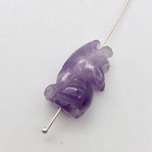 Howling New Moon 2 Carved Amethyst Wolf / Coyote Beads | 21x11x8mm | Purple - PremiumBead Alternate Image 3