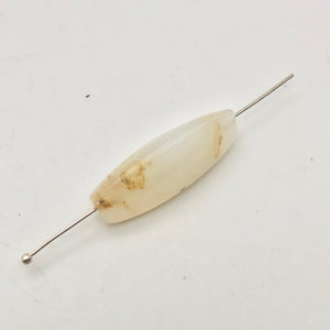 Pristine White Dendritic 28x10x10mm Opal Triangle cut Bead Strand - PremiumBead Alternate Image 9