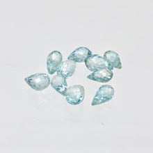 Load image into Gallery viewer, Pair (2) Rare Natural Light Blue Zircon Faceted 7.5x5-6x4mm Briolette Beads 4881 - PremiumBead Alternate Image 2
