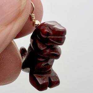 Red Jasper T- Rex Pendant Necklace|Semi Precious Stone Jewelry| 14k gf Pendant | - PremiumBead Alternate Image 2