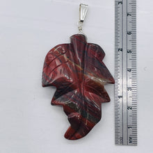 Load image into Gallery viewer, Carved Brecciated Jasper Leaf Sterling Silver Pendant | 2 3/4&quot; Long| 1 pendant |
