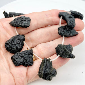 Tektite Natural Pendant Bead Strand | 33x25x15 to 26x8x7mm |18 Beads |