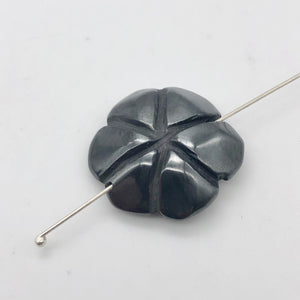 Bloomin' Carved Hematite Rose Flower Figurine Worry Stone | 21x7mm | Silver Black - PremiumBead Alternate Image 5