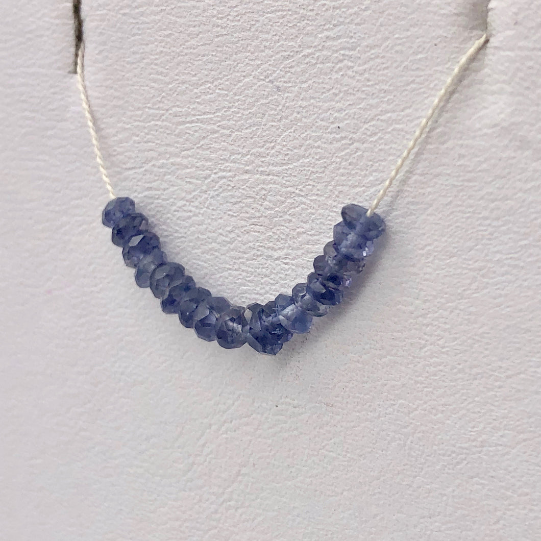 Fabulous Indigo Iolite Faceted Roundel Beads | 18 Beads | 3x2-2.5mm | 005037 - PremiumBead Primary Image 1