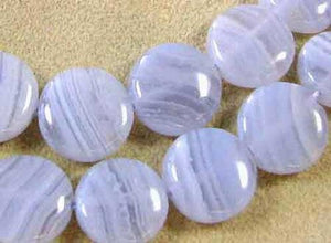 5 Horizons Blue Lace Agate 12x5mm Coin Beads 9373 - PremiumBead Primary Image 1