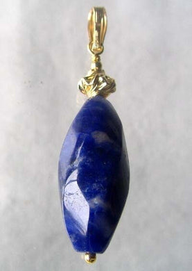 Super Sexy! Twisted Oval Taper Blue Sodalite & 14Kgf Pendant! 506770A - PremiumBead Primary Image 1