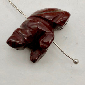 Brecciated Jasper Hand Carved Bear Figurine | 13x18x9mm | Red - PremiumBead Alternate Image 6