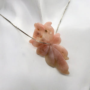 Hand Carved Amazing Pink Peruvian Opal Flower Pendant Bead | 51x31x4mm| 35cts | - PremiumBead Alternate Image 4