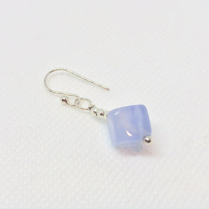Blue Chalcedony Cubes and Sterling Silver Earrings 309231A - PremiumBead Alternate Image 2