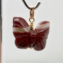 Load image into Gallery viewer, Jasper Butterfly Pendant Necklace | Semi Precious Stone Jewelry | 14k gf Pendant - PremiumBead Alternate Image 5
