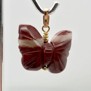 Jasper Butterfly Pendant Necklace | Semi Precious Stone Jewelry | 14k gf Pendant - PremiumBead Alternate Image 5