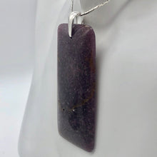 Load image into Gallery viewer, Natural Purple Lepidolite Large Rectangular Sterling Silver Pendant | 2 3/4&quot; | - PremiumBead Alternate Image 4
