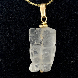 Quartz Owl Pendant Necklace | Semi Precious Stone Jewelry | 14k gf Pendant - PremiumBead Alternate Image 2