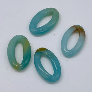 4 Picture Frame Amazonite 20x12x4mm Oval Beads 009368D