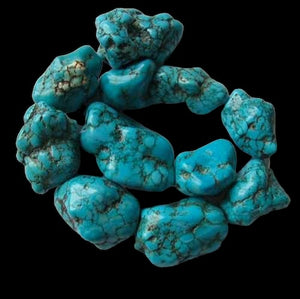 53x33 to 27x25mm Turquoise Howlite Nugget Bead Strand 110170B