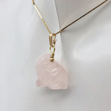 Load image into Gallery viewer, Trumpeting Elephant in Rose Quartz &amp; 14K Gold Filled Pendant 508570G - PremiumBead Alternate Image 4
