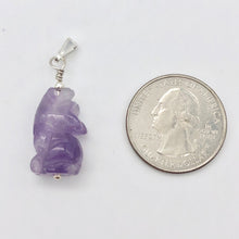 Load image into Gallery viewer, New Moon Amethyst Wolf Solid Sterling Silver Pendant | 1.44&quot; (Long) - PremiumBead Alternate Image 5
