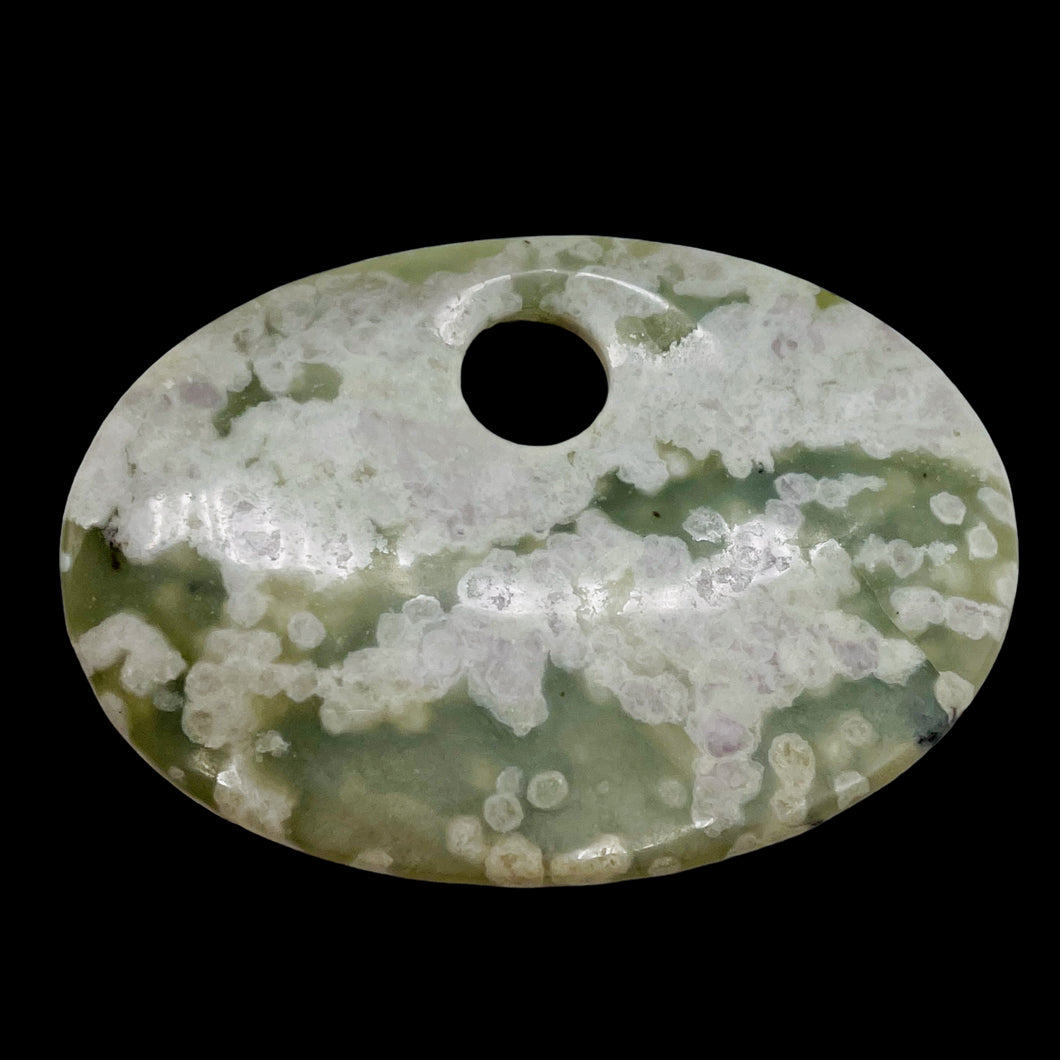 Harmony Stone Oval Centerpiece Bead - Snowy Forests | 63x45x8mm | 1 Bead |