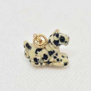 Carved Dalmatian Stone Pony 22K Vemeil Pendant! 509271DSG - PremiumBead Alternate Image 4