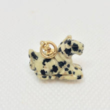 Load image into Gallery viewer, Dalmatian Stone Horse Pendant Necklace|Semi Precious Stone Jewelry|14k Pendant
