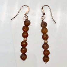 Load image into Gallery viewer, Botswana Agate 14K Rose Gold Filled Earrings | 5.5mm | Purple | 2&quot; Long |
