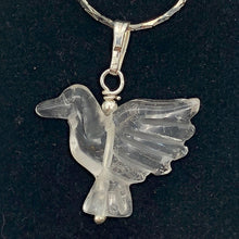 Load image into Gallery viewer, Quartz Dove Pendant Necklace | Semi Precious Stone Jewelry | Silver | 1 1/8&quot; | - PremiumBead Alternate Image 2
