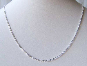 Italian! 16" Silver Figaro Chain Necklace 10032A - PremiumBead Alternate Image 2